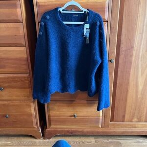 Navy blue alpaca blend Elie Tahari sweater, NWT size XL